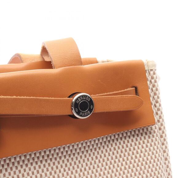 Hermes Herbag Cabas PM Tote Bag Handbag Canvas Leather Toile H Vache Hunter W... - Picture 8 of 15